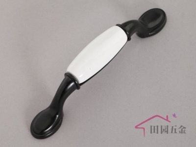 96mm country style Black & White Ceramic pull cabinet handle/ Pull handle C:96mm L:145mm