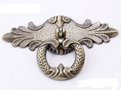 European rural style furniture handle classical zinc alloy Wings to fly pull bronze rings for cabinet or drawer Free shipping [Ancient silver knobs-119|]