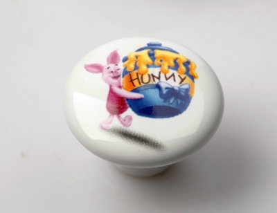 Lovely Pig Cartoon Cute Handle Animals Door Cabinet Drawer Ceramic Knob Pulls MBS048-1