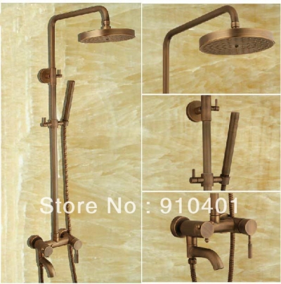 Wholesale And Retail Promotion Antique Brass Wall Mounted Shower Faucet Set Bathtub Shower Mixer Tap 1 Handle [Antique Brass Shower-491|]