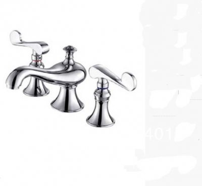 Wholesale And Retail Promotion Luxury Chrome Brass Bathroom Basin Faucet Dual Handle Sink Mixer Tap Widespread