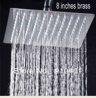 Wholesale And Retail Promotion Luxury Wall Mounted 8" Square Rainfall Shower Head 20cm Thin Shower Sprayer Head