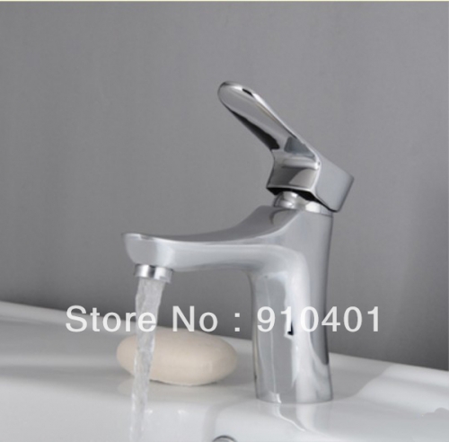 Wholesale And Retail Promotion NEW Deck Mounted Single Handle Bathroom Basin Sink Faucet Chrome Brass Mixer Tap