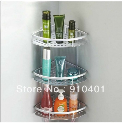 Wholesale Promotion NEW Wall Mounted Bathroom Shower Caddy Shelf Aluminum 3 Tier Basket Storage Holder