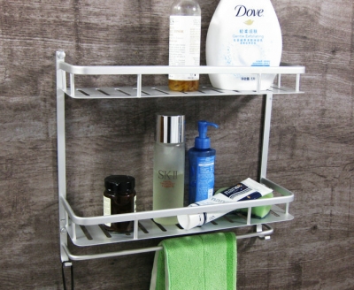 aluminum bathroom double layer bathroom shelf corner shelf wall mount bathroom accessories [BathroomHardware-58|]