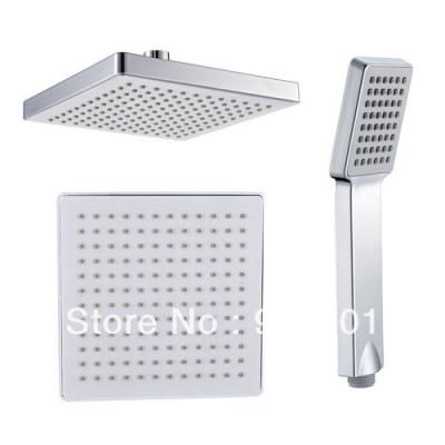Bathroom waterfall 2pcs/lot multifunction ABS rainfall shower & hand shower head chrome finish square style [Shower head &hand shower-4167|]