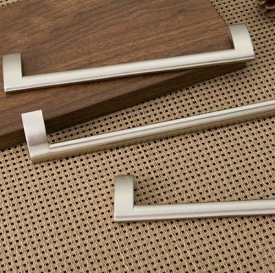 Brushed Stainless Steel Oblique Wave Pop Cabinet Wardrobe Cupboard Knob Drawer Door Pulls Handle 160mm 6.30" MBS306-4
