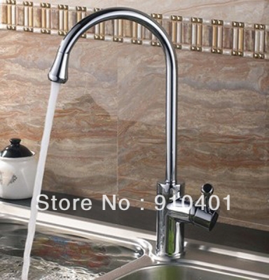 Cheap Brass Single Handle Kitchen Mixer Chrome Finished Sink Faucet Swivel Spout Deck Mounted Offer Hot And Cold Water European