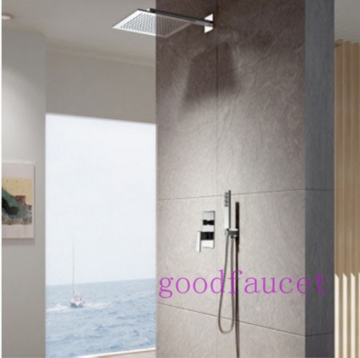 Wholesale And Retail Promotion Chrome Brass Wall Mounted Bathroom Rain Shower Mixer Tap W/ Hand Shower Faucet