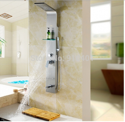 Wholesale And Retail Promotion Luxury Wall Mounted Waterfall Rain Shower Column Tub Mixer Spout Massage Jets