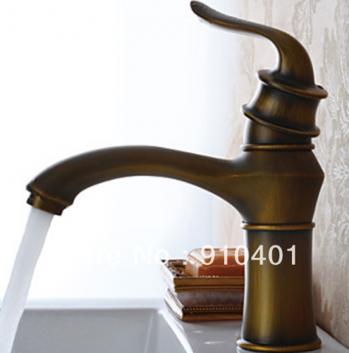 Wholesale And Retail Promotion New Antique Bronze Bathroom Faucet Single handle Deck Mounted Sink Mixer Tap