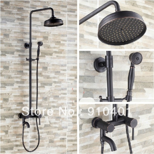 Wholesale And Retail Promotion Oil Rubbed Bronze 8"Rain Shower Faucet Swivel Bathtub Faucet Shower Column Set
