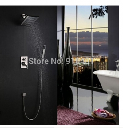 Wholesale And Retail Promotion Wall Mounted 8" Rain Shower Faucet Single Handle Valve Mixer Tap W/ Hand Shower