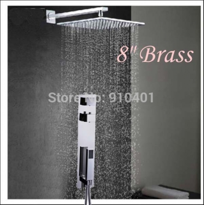 wholesale and retail Promotion Wall Mounted 8" Rain Shower Faucet Thermostatic Valve With Hand Shower Chrome