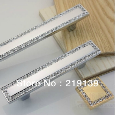 2PCS Crystal Zinc Alloy Furniture Kitchen Drawer Cabinet Pull Handles Decorate Door Knobs Hardware [CrystalPull-108|]