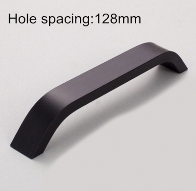 Cabinet Handle Space Aluminum Solid Black Cupboard Drawer Kitchen Handles Pulls Bars 128mm Hole Spacing