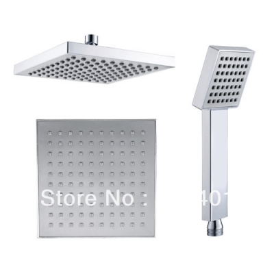 Square 8 Inch Superior ABS Rainfall Shower Head & Hand Shower - Wholesale & Retail- Chrome Finish
