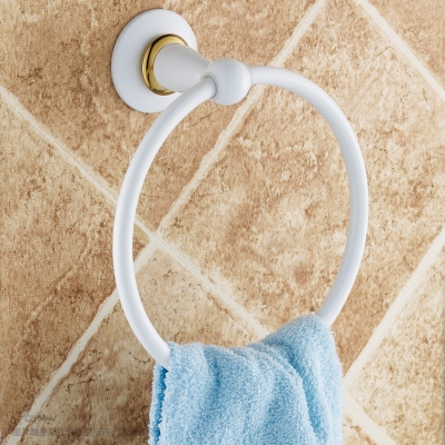 White towel ring, circle fashion bathroom hardware accessories,hanging ring,towel holder,towel hanger