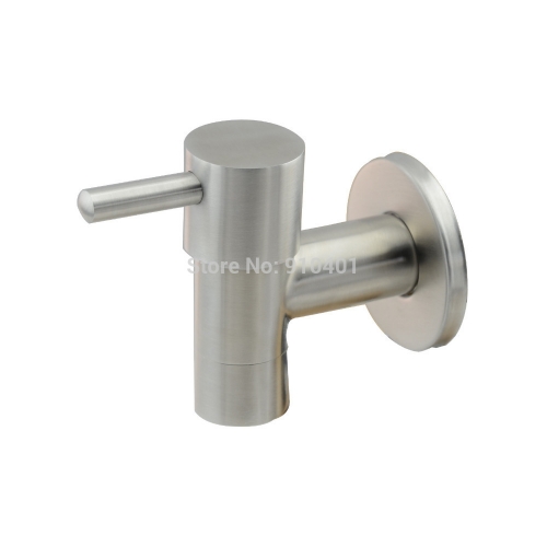 Wholesale And Retail Promotion Brushed Nickel Wall Mounted Bathroom Faucet Single Handle Cold Water Faucet Tap