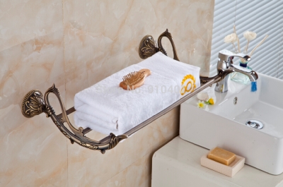 Wholesale And Retail Promotion Luxury Euro Antique Bronze Embossed Bathroom Towel Rack Holder Art Towel Shelf