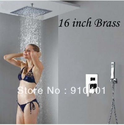 Wholesale And Retail Promotion Luxury Larger 16" (40cm) Rain Shower Faucet Set Celling Mounted Rain Shower Tap
