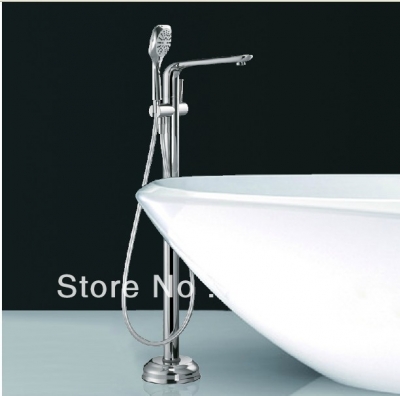 Wholesale And Retail Promotion Luxury Round Style Chrome Bathtub Faucet Floor Mounted Free Standing Tub Filler