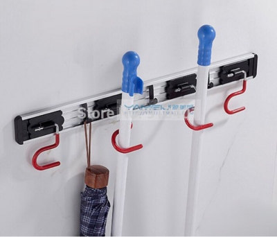 Wholesale And Retail Promotion Modern Hotel House Keeping Bathroom Mop Broom Holder Cleaning Tools 4 Rack Hooks