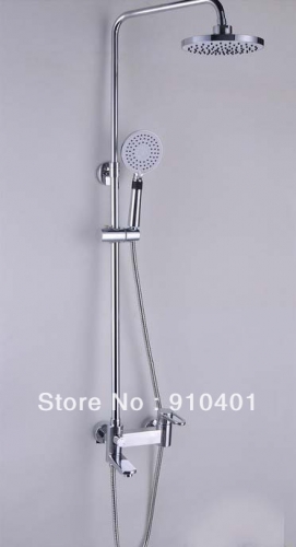 Wholesale And Retail Promotion NEW Chrome Finish Round Style 8" Rainfall Shower Faucet Bathtub Mixer Tap Shower