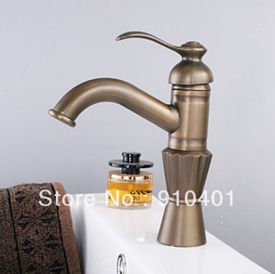 Wholesale And Retail Promotion New Euro Style Antique Brass Bathroom Basin Faucet Single Handle Sink Mixer Tap