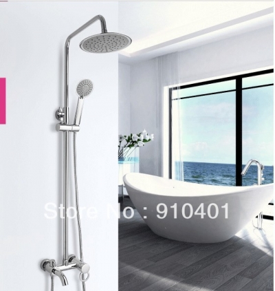 Wholesale And Retail Promotion Wall Mounted Chrome 8" Rain Shower Faucet Set Bathtub Mixer Tap Shower Column