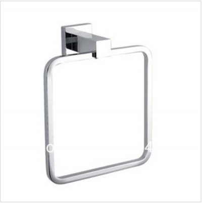 Wholesale And Retail Promotion Chrome Brass Square Style Towel Ring Hanging Ring Towel Rack Holder Towel Hanger