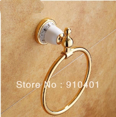 Wholesale And Retail Promotion Golden Finish Towel Ring Towel Bar Holder Solid Brass Towel Holder