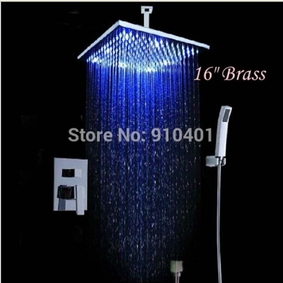 Wholesale And Retail Promotion Large 40cm (16") LED Shower Head Shower Mixer Tap With Hand Shower Shower Valve