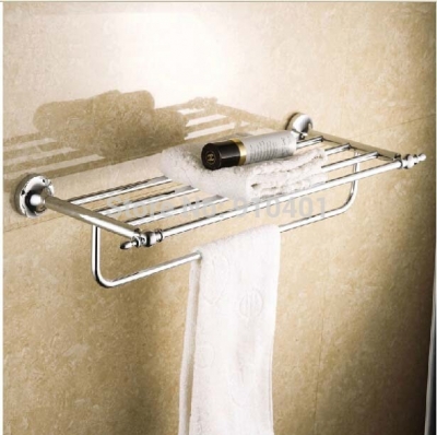 Wholesale And Retail Promotion NEW Chrome Brass Towel Rack Holder Bathroom Towel Clothes Shelf With Towel Bar