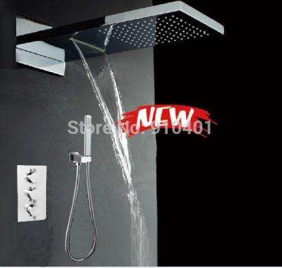 Wholesale And Retail Promotion New Design Thermostatic Bathroom Wall Mounted Waterfall Shower Rain Hand Shower