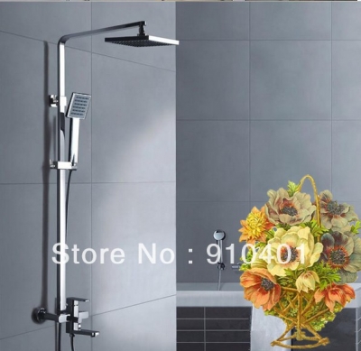 Wholesale And Retail Promotion Wall Mounted 8" Rain Shower Faucet Set Bathtub Shower Mixer Tap Shower Column