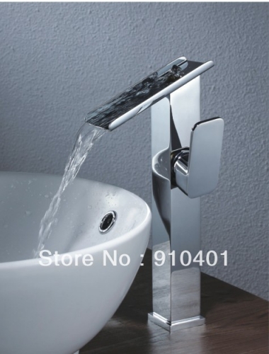 Wholesale and Retail Promotion NEW Euro Style Tall Waterfall Bathroom Basin Faucet Single Handle Sink Mixer Tap