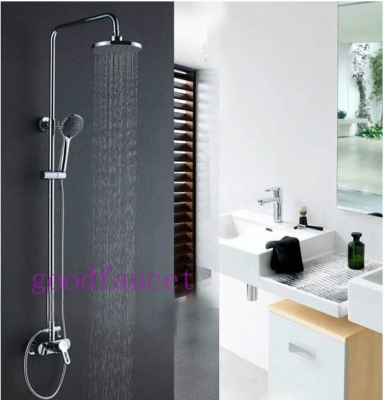 Wall Mount 8"Rainfall Shower Set Faucet Combo W/ Handheld Shower Mixer Tap Chrome Hot And Cold Tap