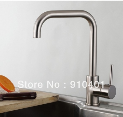 Wholesale And Retail Promotion Brushed Nickel Solid Brass Swivel Spout Kitchen Bar Sink Faucet Single Handle
