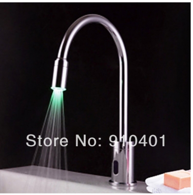 Wholesale And Retail Promotion Luxury Deck Chrome Brass Green Color Bathroom Sink Faucet Sense Sink Faucet Tap