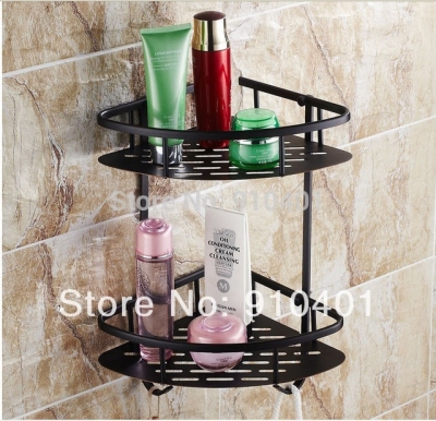 Wholesale And Retail Promotion Luxury Oil Rubbed Bronze Bathroom Corner Shelf Dual Tier Shower Storage Holder