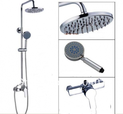 Wholesale And Retail Promotion Luxury Wall Mounted 8" Round Rain Shower Faucet Shower Column W/ Hand Shower Tap