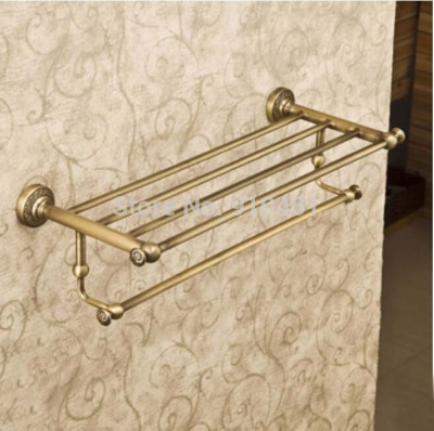 Wholesale And Retail Promotion Modern Antique Brass Towel Rack Holder Bathroom Clothes Shelf Towel Bar Holder