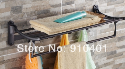 Wholesale And Retail Promotion New Modern Oil Rubbed Bronze Bathroom Shelf Towel Racks Holder Towel Bar Hooks