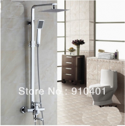 Wholesale And Retail Promotion Wall Mounted 8" Rain Shower Faucet Set Bathtub Mixer Tap Shower Column Chrome