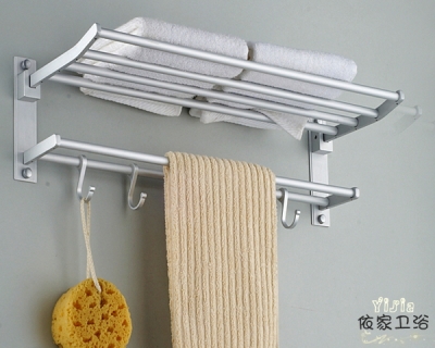 aluminum bathroom double deck towel holder towel rack bathroom shelf corner shelf bathroom hardware [BathroomHardware-71|]