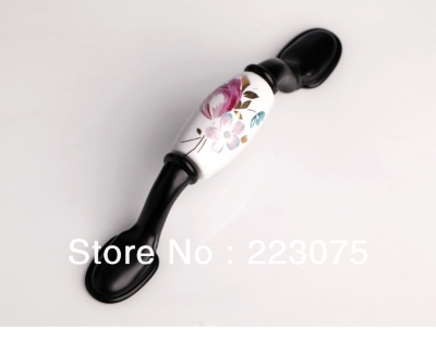 -96mm tulip black handle and knobs / drawer pull /furniture hardware handle / door pull C:96mm