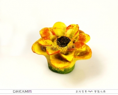 10pcs Colorful Beautiful Resin sunflower Cabinet Cupboard Drawer Knob Pulls Handle