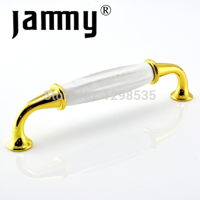2014 128MM Ceramic Gold handle furniture decorative kitchen cabinet handle high quality armbry door pull [Ceramichandlesandknobs-12|]