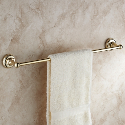 60cm gold plated towel rack, single lever towel bar, bathroom shelf [BathroomHardware-181|]